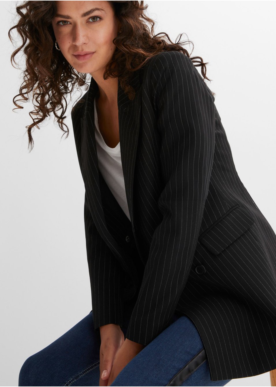 Blazer à fines rayures
