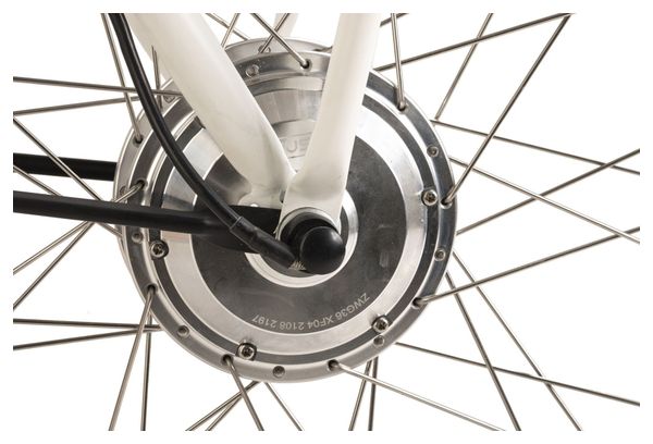 Vélo de ville Pedelec Dame Hollandia Carry On 28  Vélo Electrique Blanc 250 Watt Li-Ion 36V/13 Ah 3 Vitesses