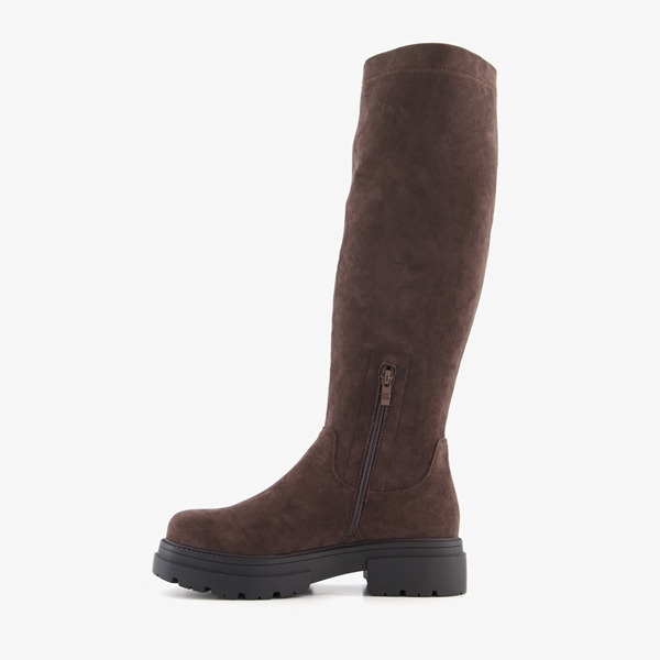 Blue Box hoge dames stretch boots bruin