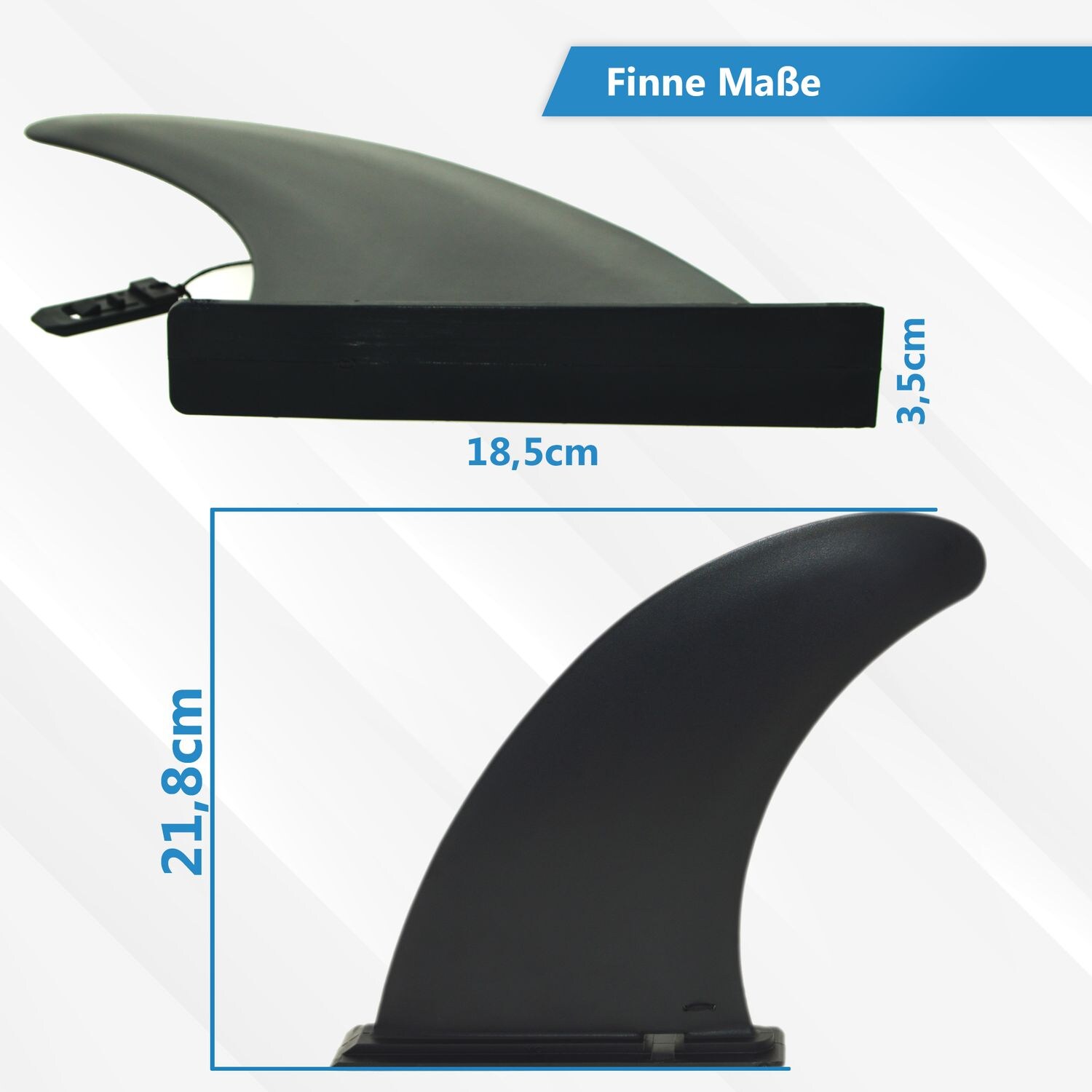 24MOVE® SUP Finne für SUP Stand Up Board, Abziehbare Mittelflosse Surfbrett SUP Longboard Finne, Ersatz, Paddleboard