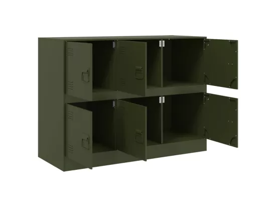 Buffet vert olive 99x39x73 cm acier
