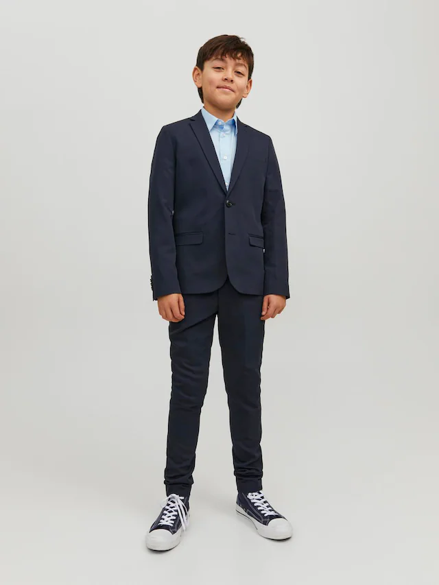 Jack & Jones Junior Anzug »JPRSOLAR elastisch und pflegeleicht für besondere Anlässe« Set, 2 Stk. tlg. slim fit unifarben, modisch, slim fit, Web, Reverskragen