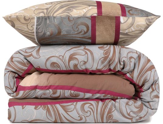 CONCEPT1 - Parure de lit housse de couette Hürrem 240x220cm + 2 taies 60x60 creme