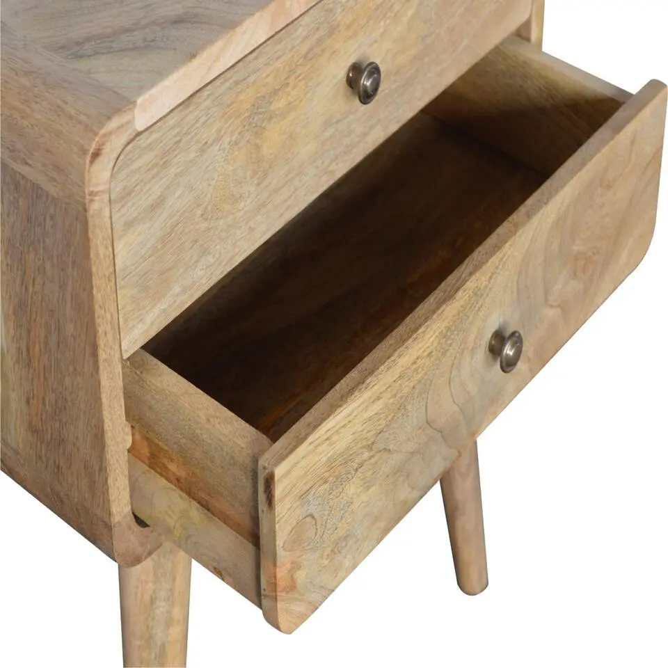 Artisan Furniture Massief Houten Gebogen Eiken Nachtkastje