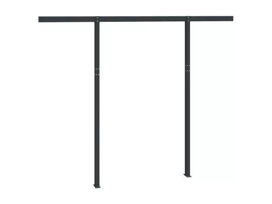 Jeu de poteaux d'auvent anthracite 300x245 cm fer