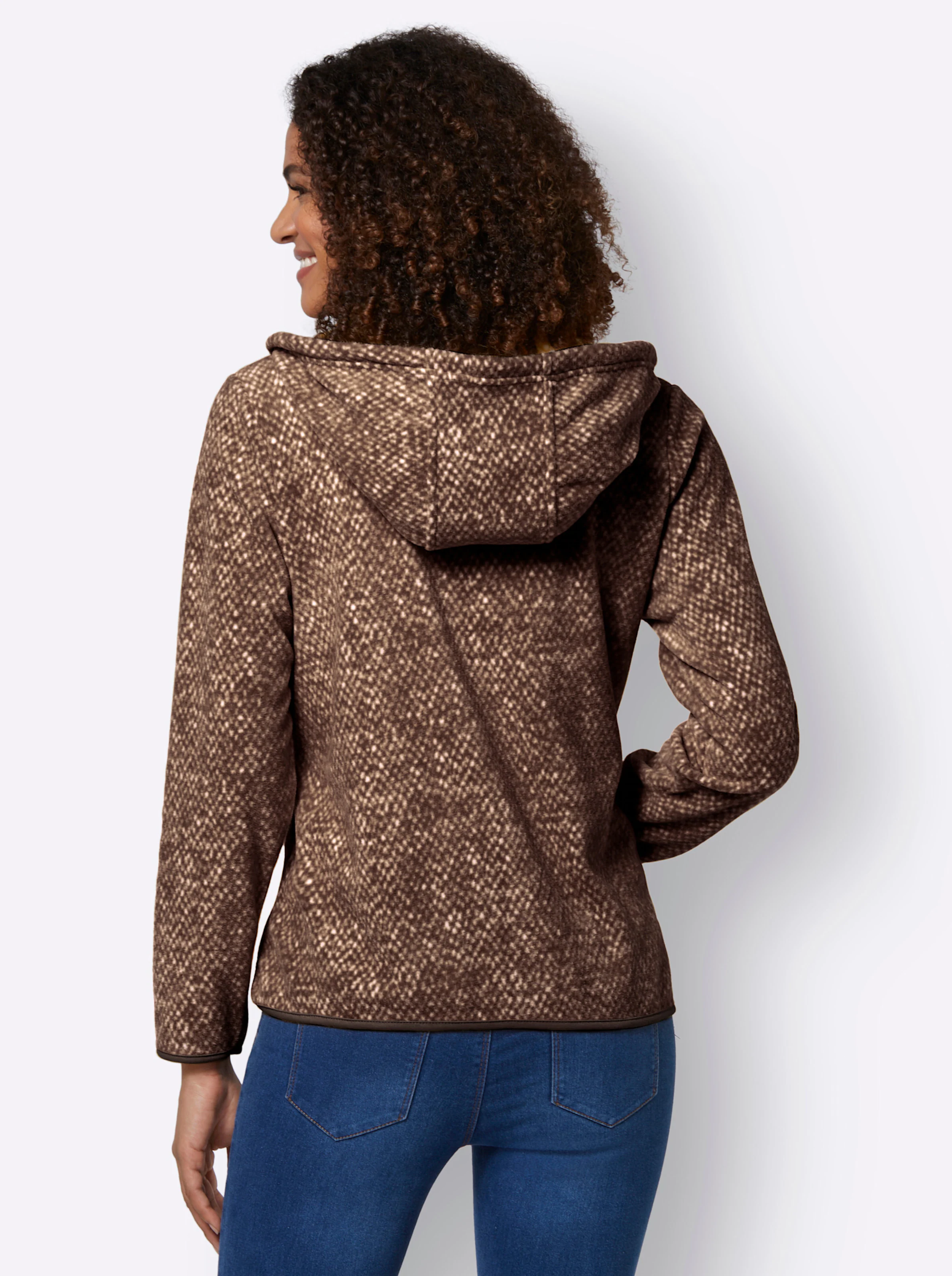 Fleecejacke in schoko-meliert