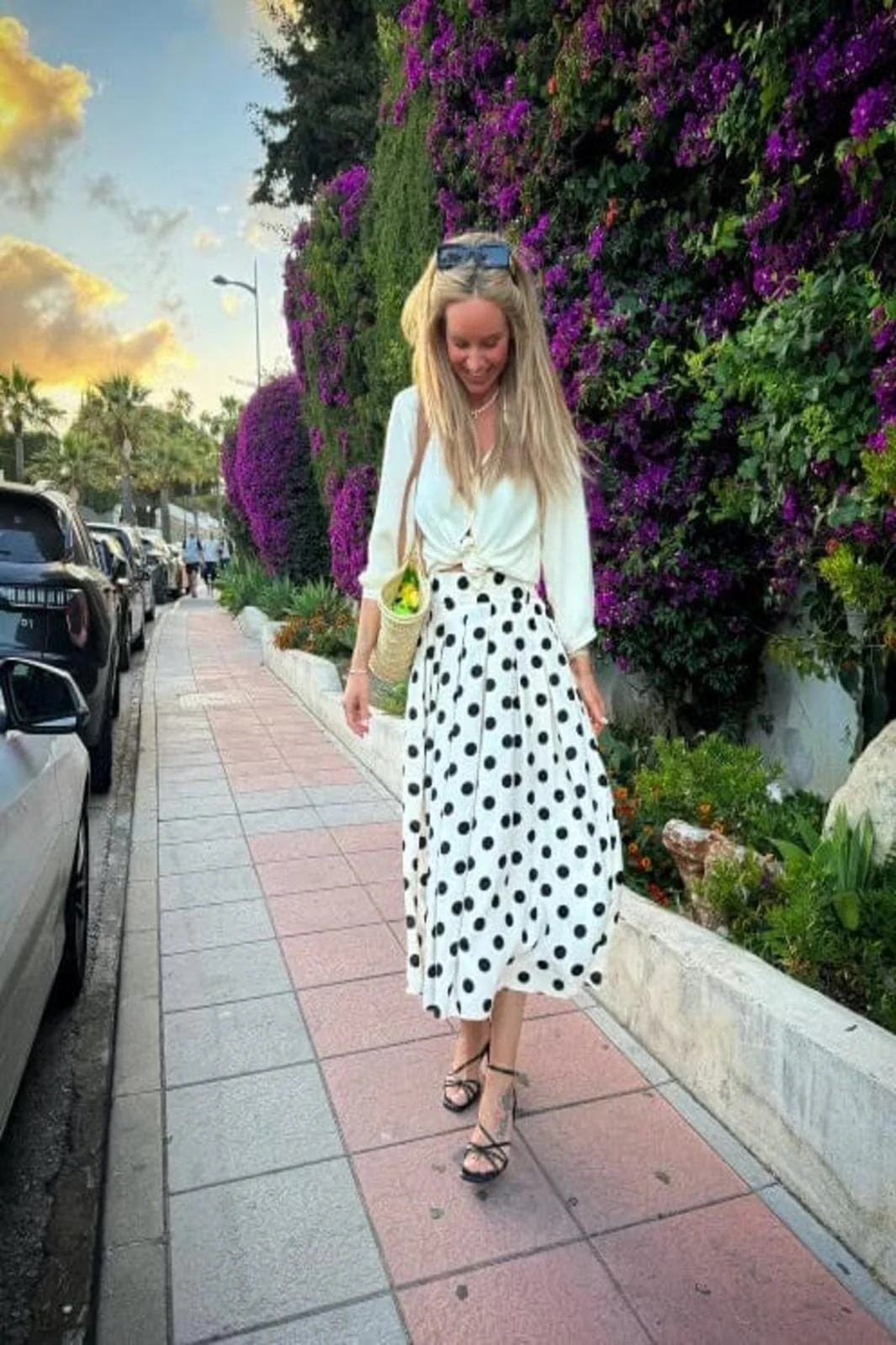 Valentin Studio Pleated Dot Skirt