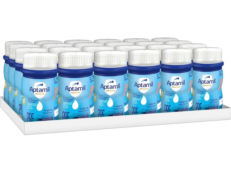 Aptamil Anfangsmilch Pre, Flüssigmilch 24 x 90 ml Aptamil Anfangsmilch Pre, Flüssigmilch 24 x 90 ml