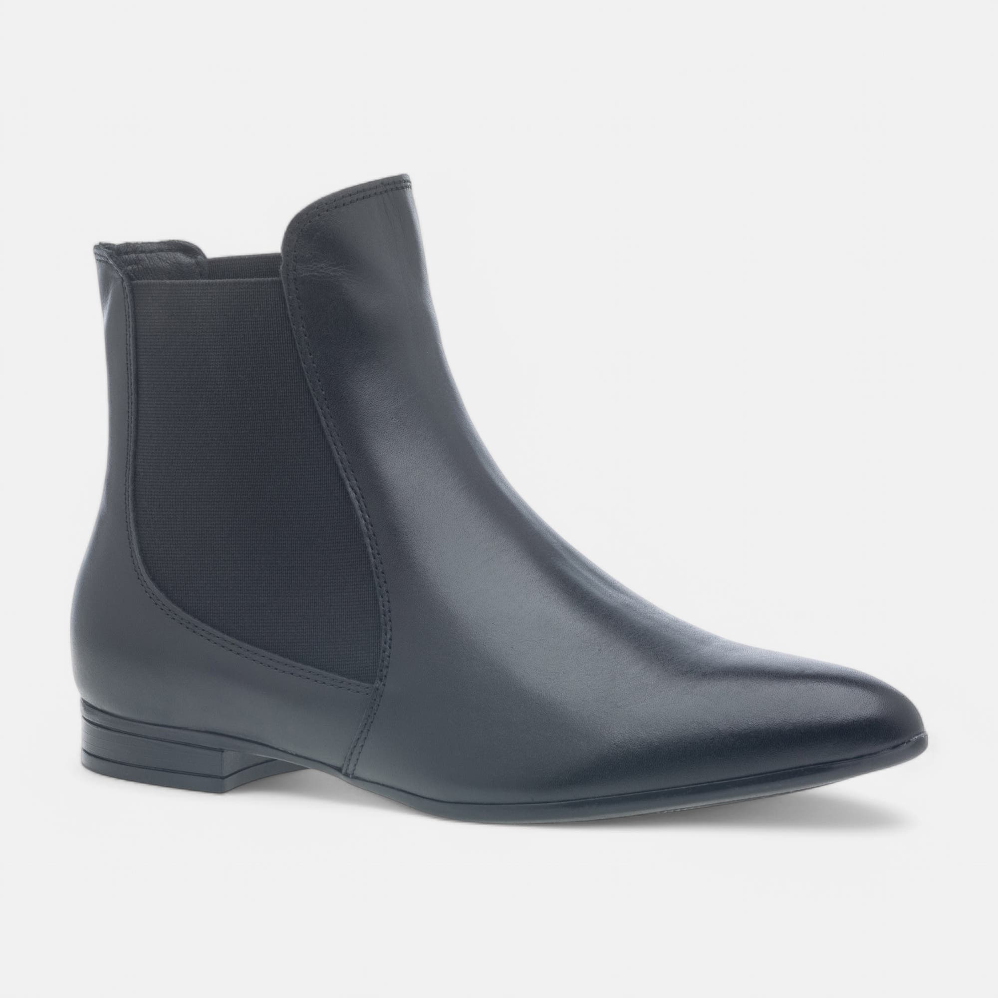 Boots chelsea Femme en cuir noir