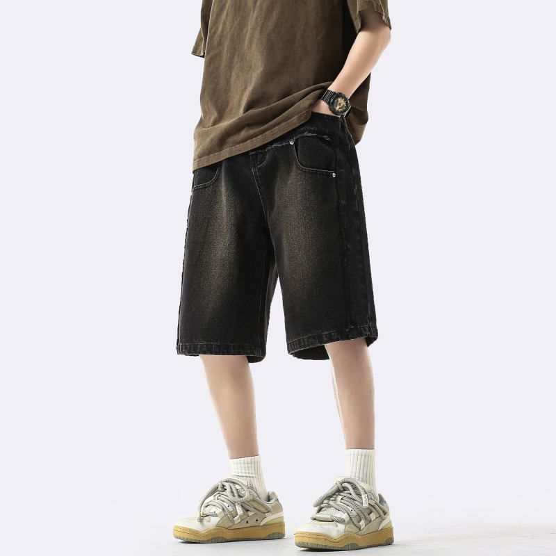 emeisa - Gewassen denim shorts met hoge taille