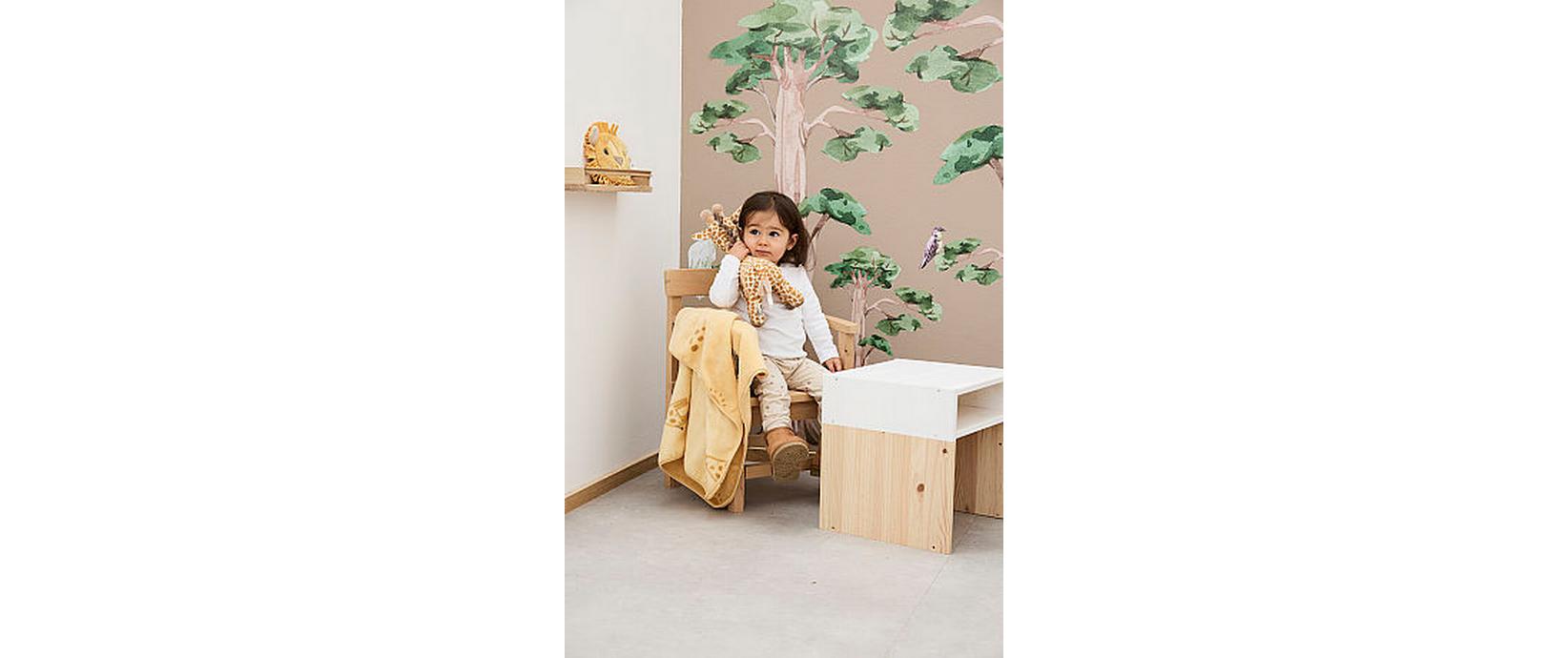 Schlafdecke SafariBabydecke mit einer kurzen und einer langflorigen Seite