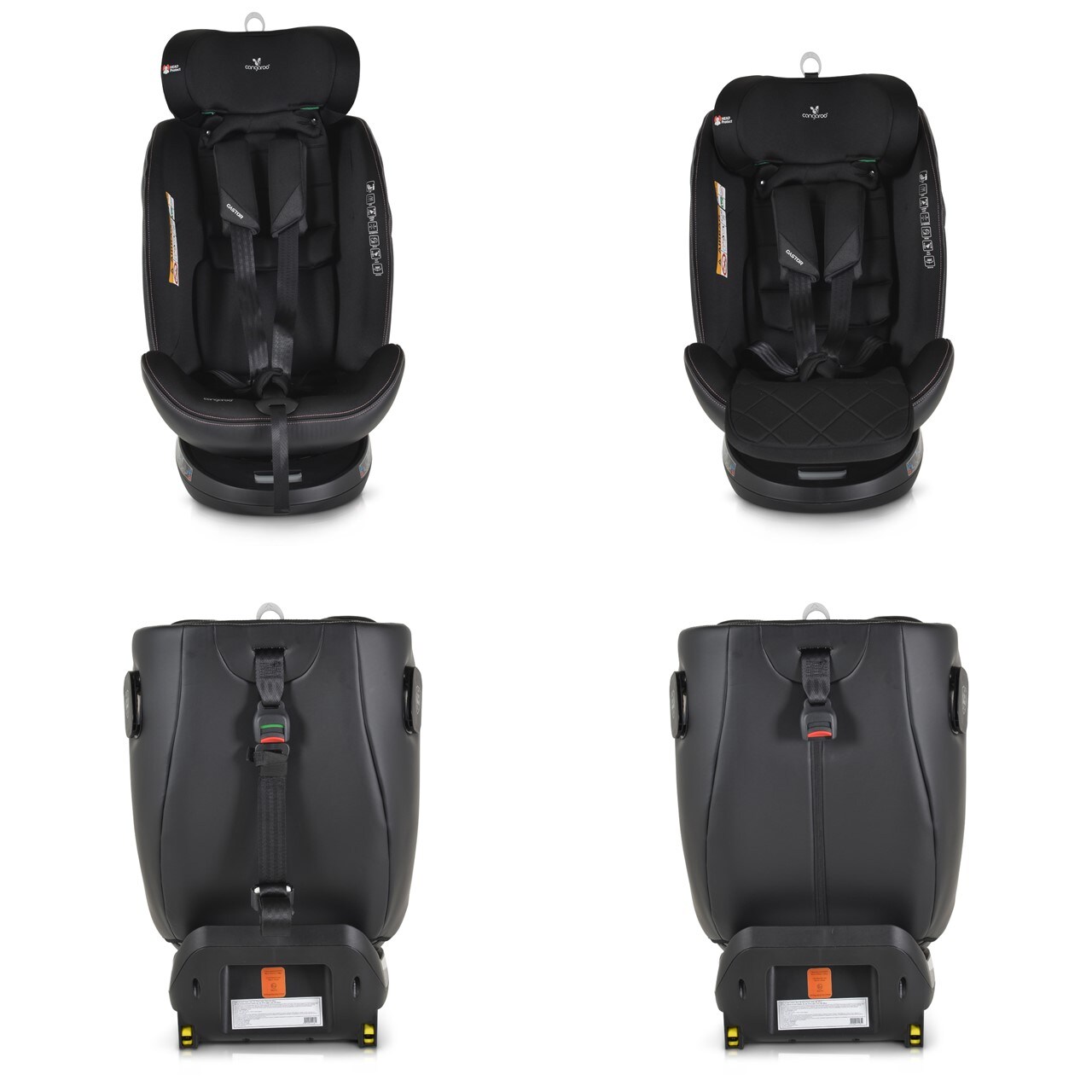 Cangaroo Kindersitz i-Size Castor (40-150cm) Gruppe 0/1/2/3 Isofix, Kopfschutz grau