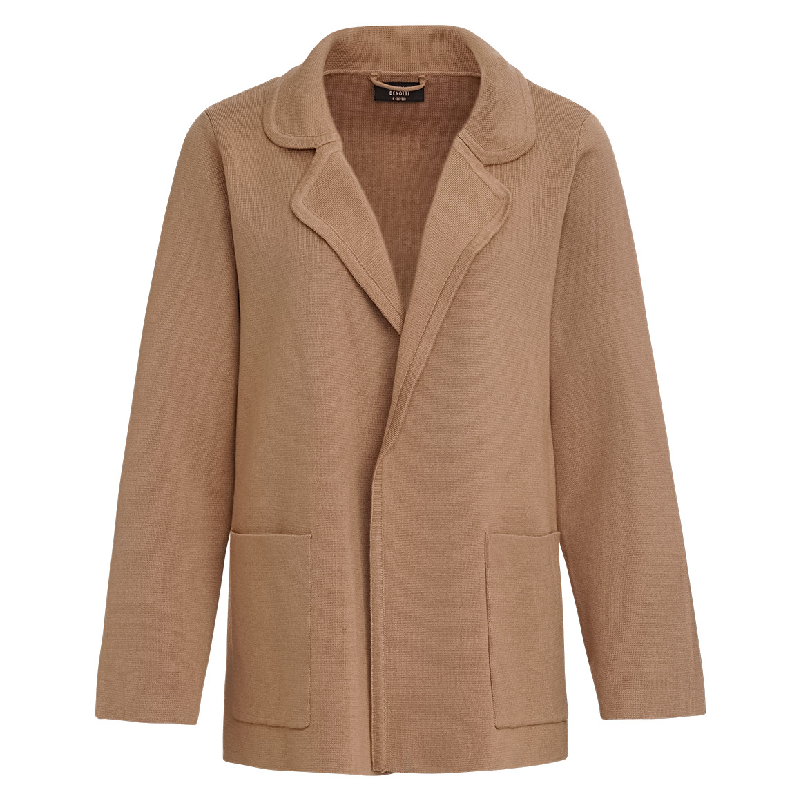 Gina Benotti Damen Strickblazer mit Reverskragen beige