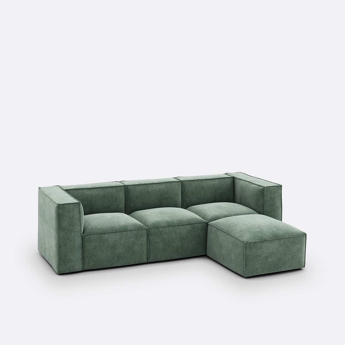LA REDOUTE INTERIEURS<br>Puff modular de 3 lugares, veludo vintage, Seven