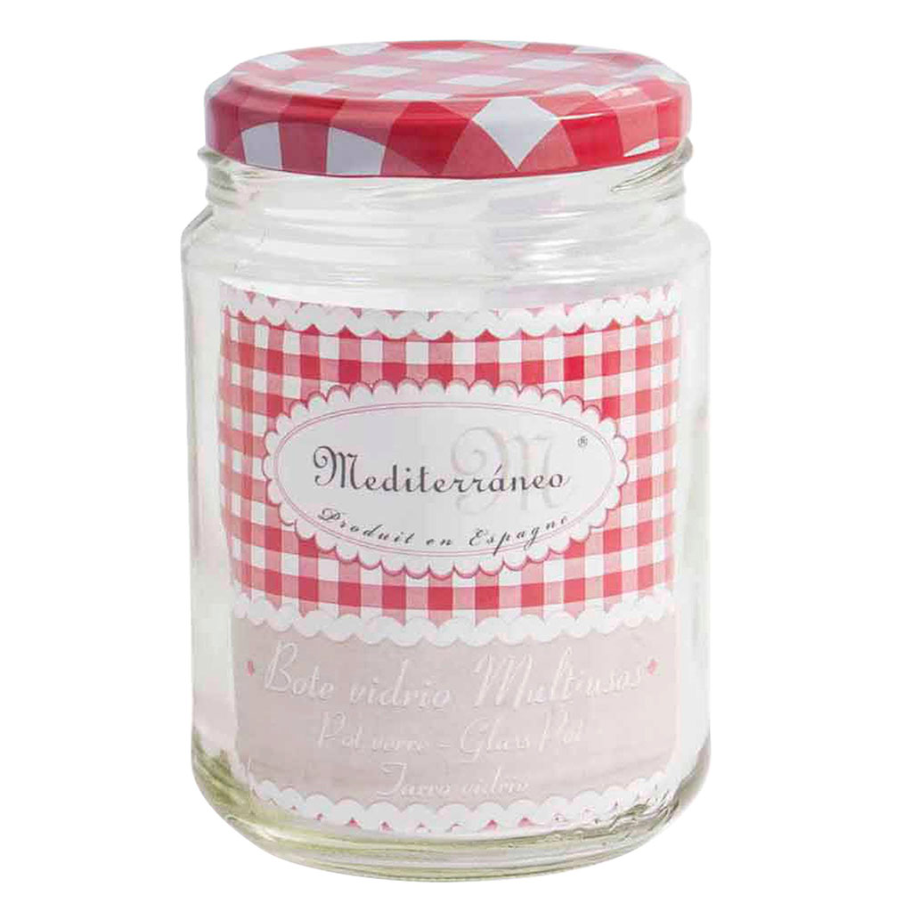 Pot hermétique verre avec couvercle vichy 45cl
