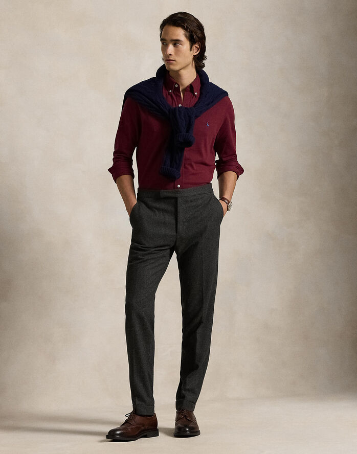 Polo Ralph Lauren FEATHERWEIGHT MESH-LSL-KNT Vintage port heather