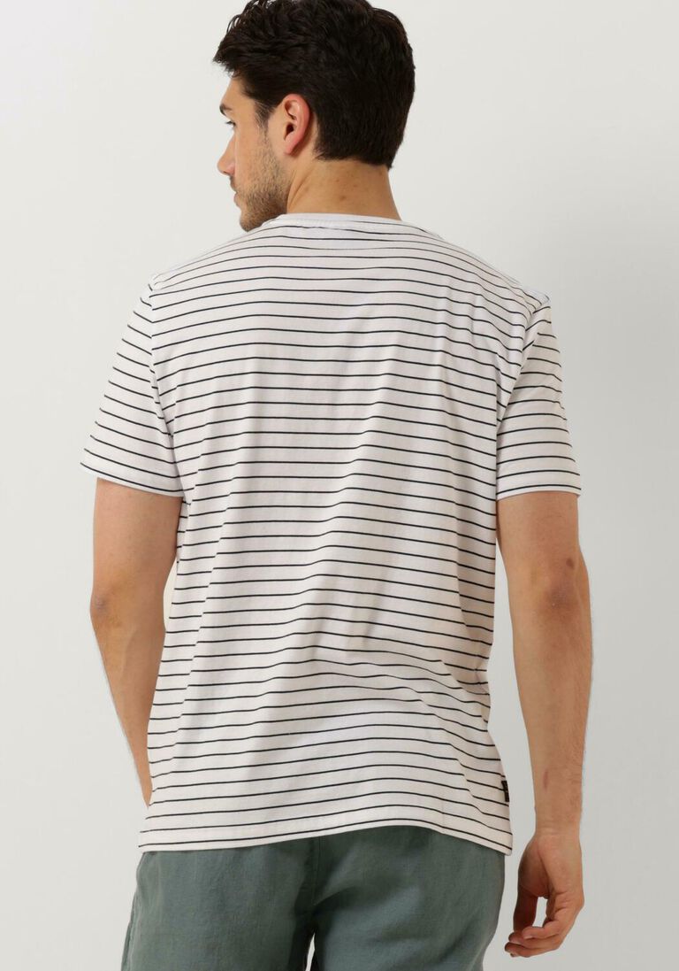 PME LEGEND ecru pme legend t-shirt short sleeve r-neck yarn dyed stripe jersey