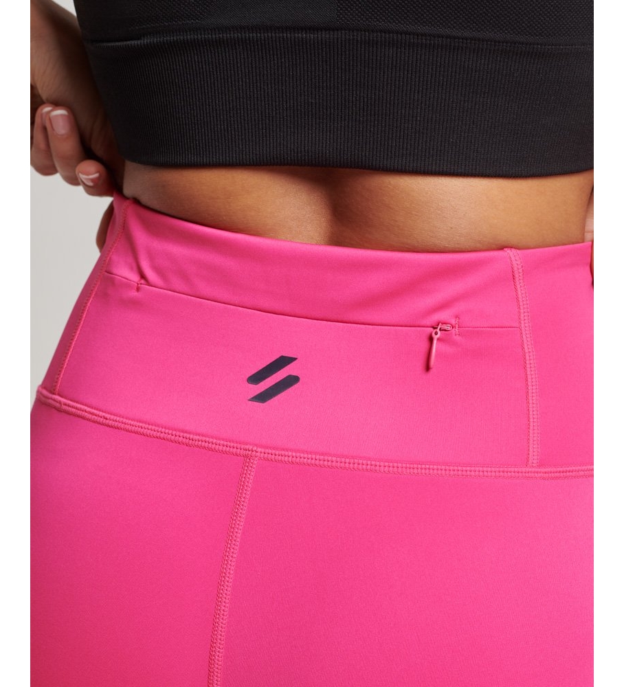 Superdry Leggings de malla Training 7/8 rosa