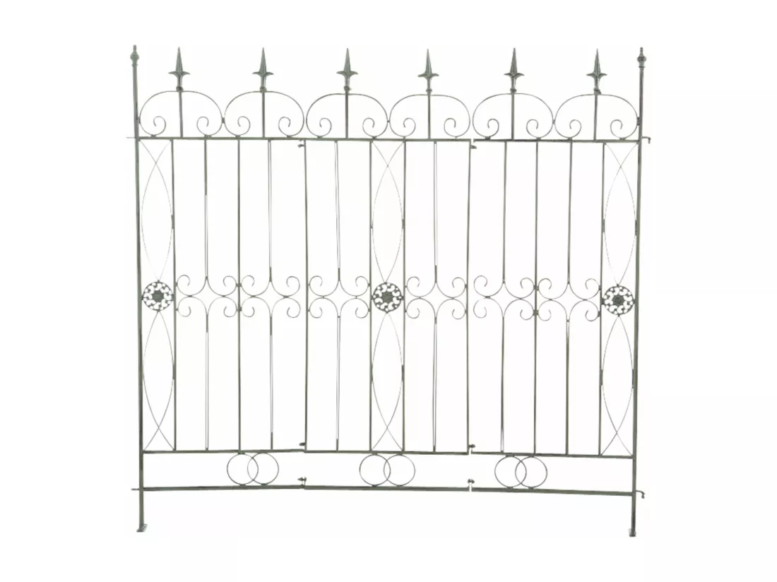 Lot de 4 Clôture de jardin - Métal & Métal - Vert antique - Mangold