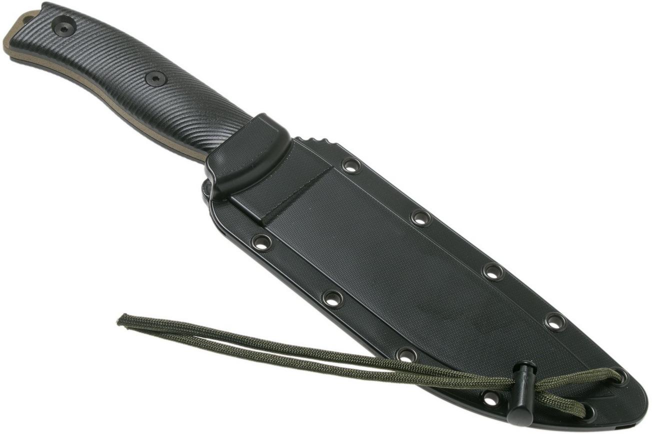 ESEE Model 6 Dark Earth Blade 3D Black G10 survivalmes 6PDE-001 zwarte schede   clip plate