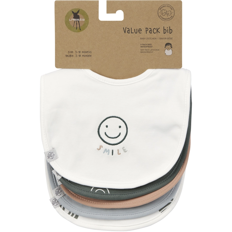 LÄSSIG Lätzchen 5er Pack Tiny Smile