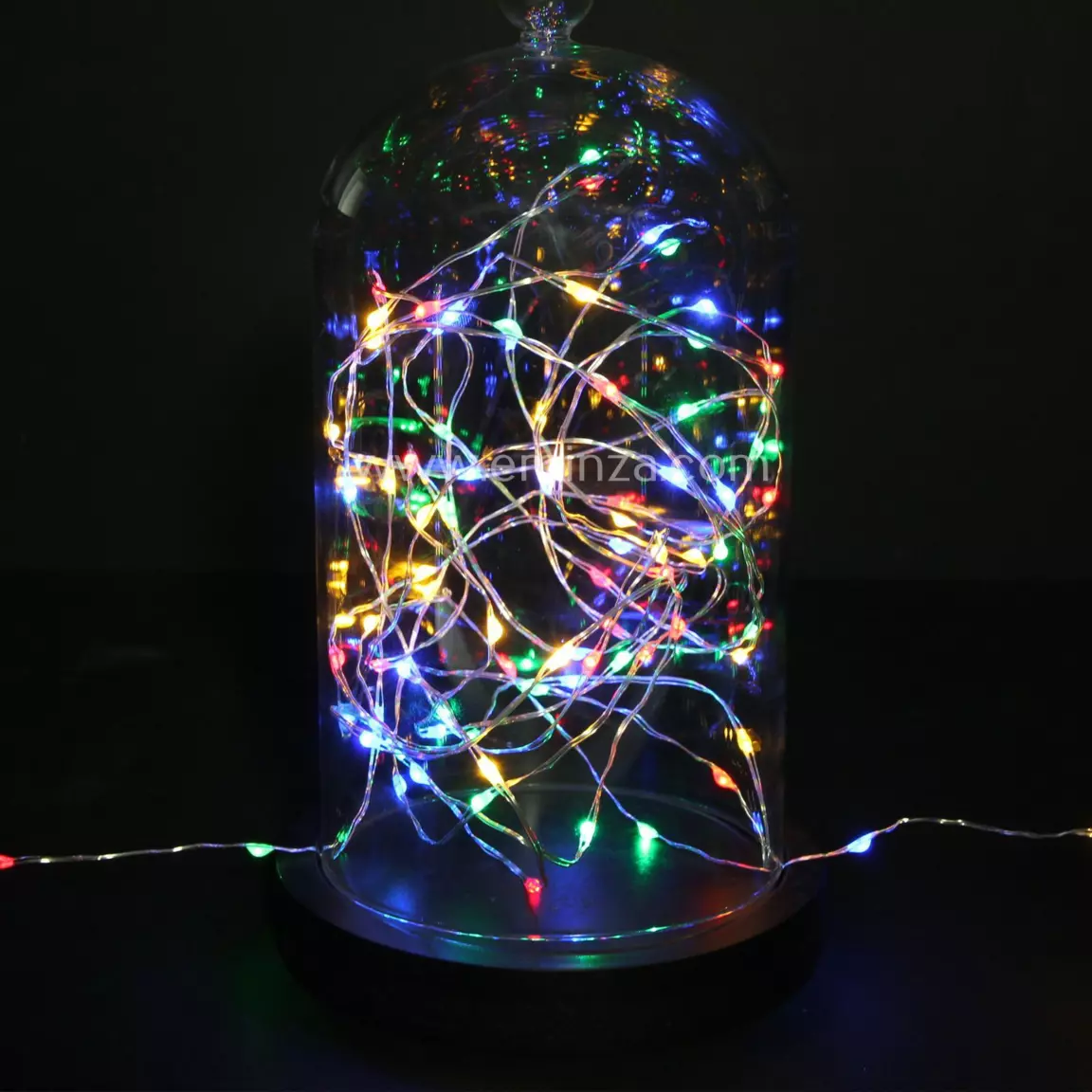 Guirlande lumineuse à piles 5 m 100 Micro LED câble argent Multicolore