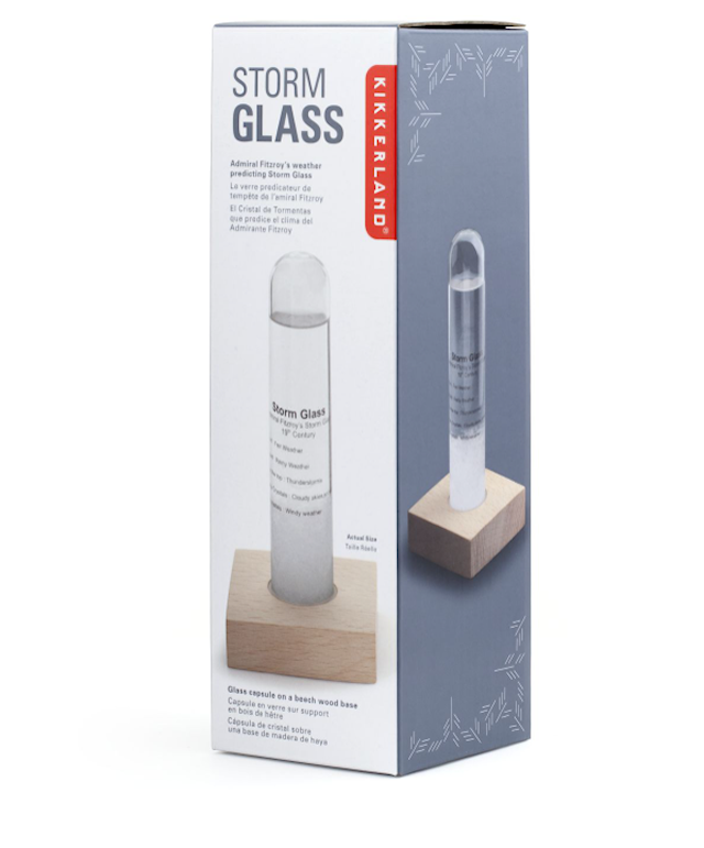 Storm Glass Tube With Beechwood Base, Kikkerland