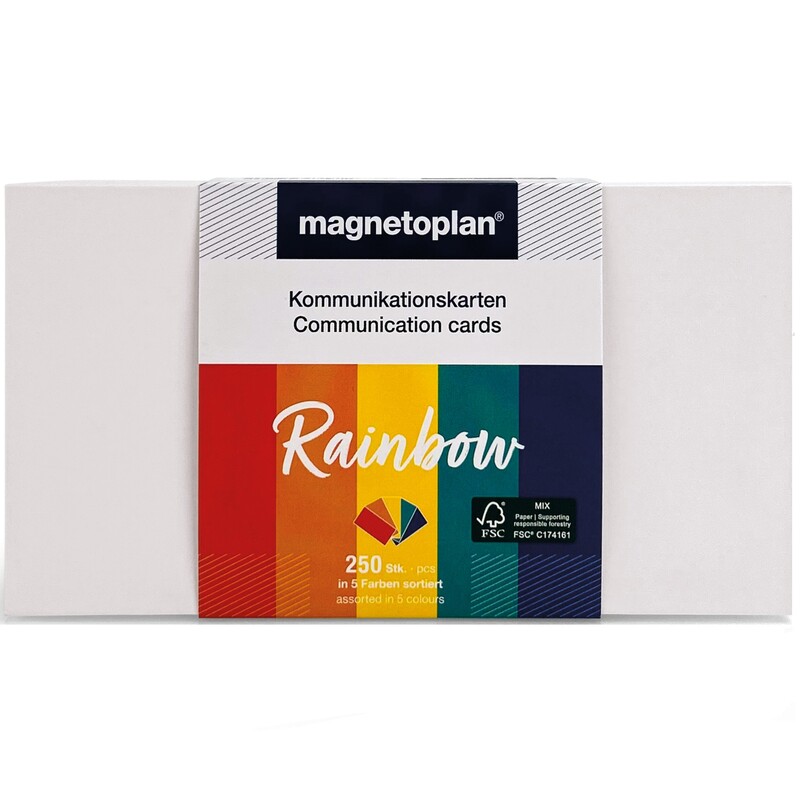 Magnetoplan Moderationskarten Rainbow, 20 x 10 cm, 250 Blatt