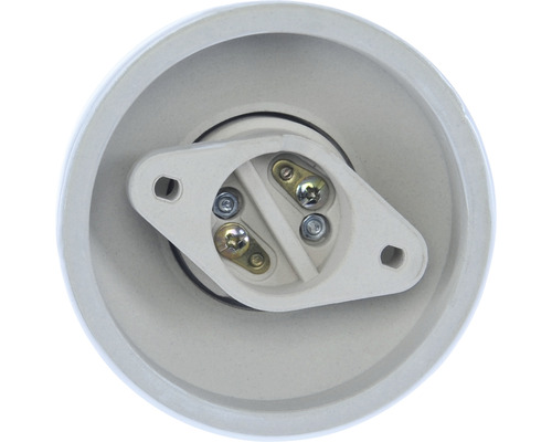 E27 ronde keramische witte fitting, tot max. 60 watt