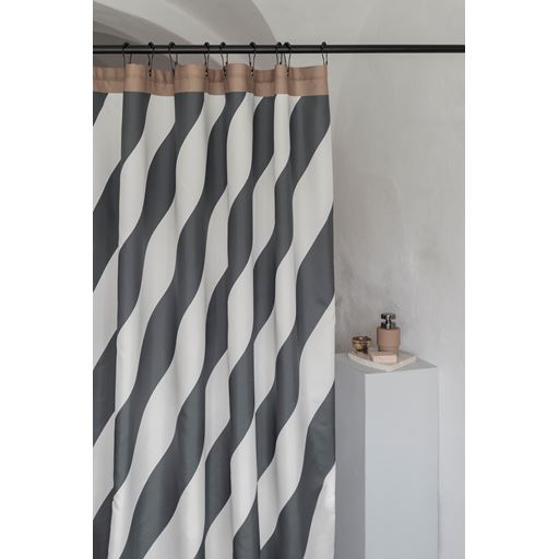 Mette Ditmer Diagonal Badeforhæng, Dark Grey, 150x200 cm