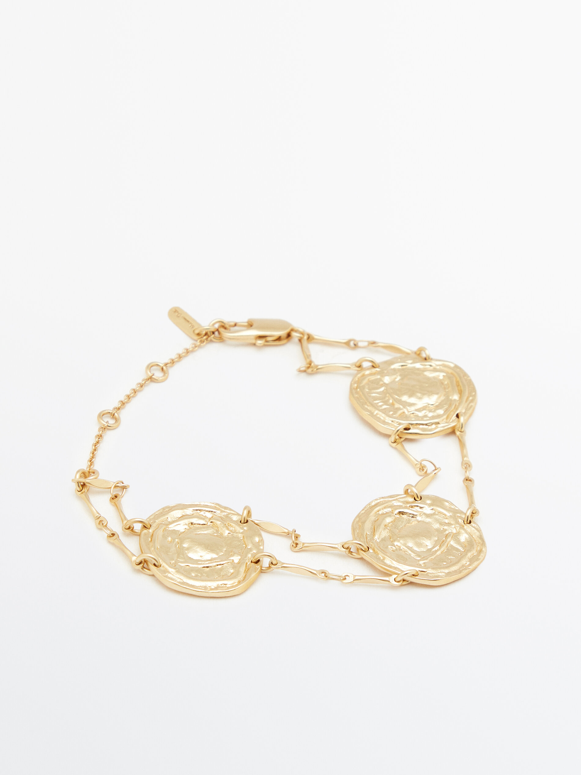 Pulseira banhada a ouro com moedas - OURO