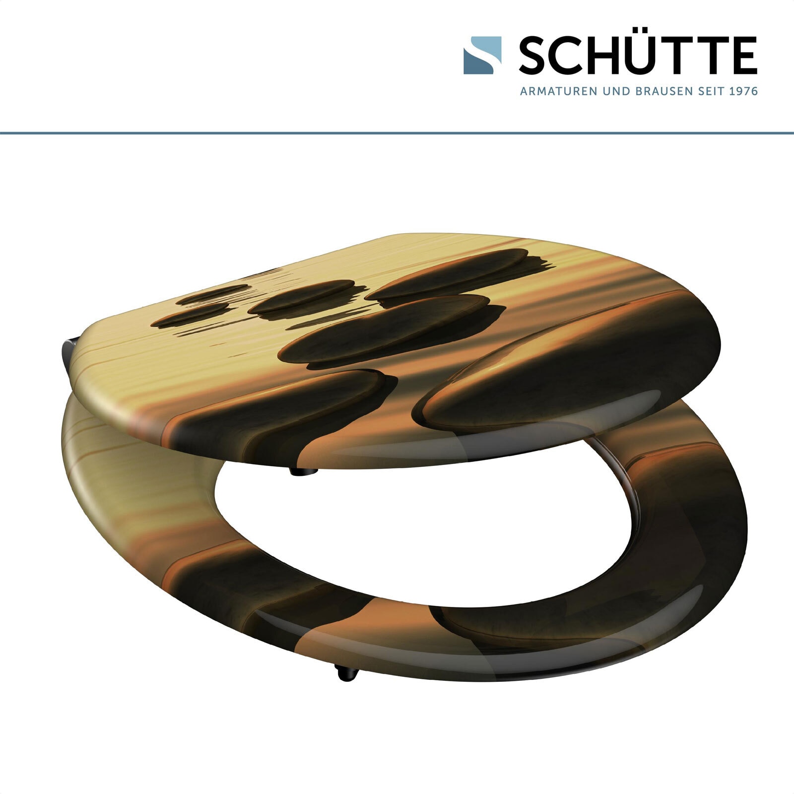 SCHÜTTE WC-Sitz Sea Stone ca. 37,5 x 3 x 44,5 cm