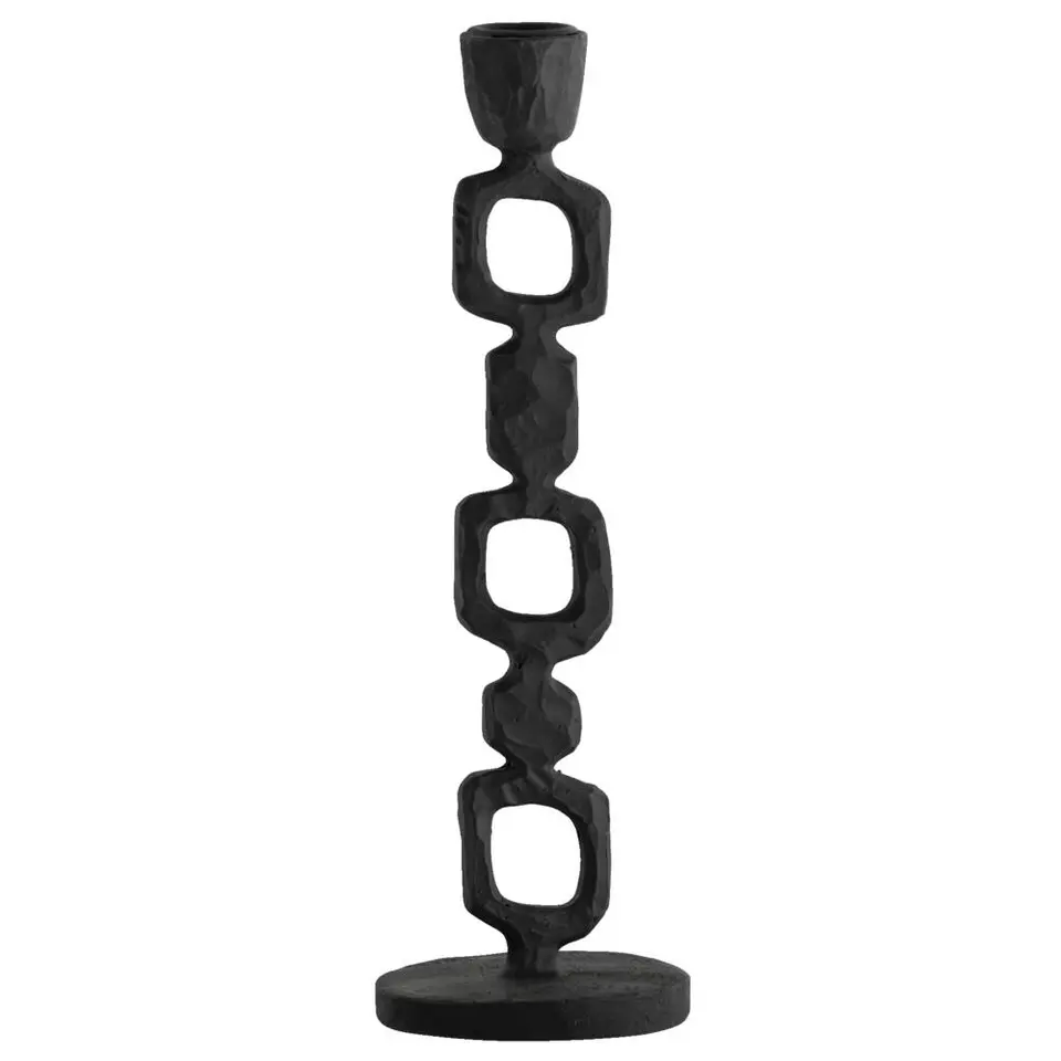 Kandelaar Ziga - zwart - polyresin - 26xØ7,5 cm