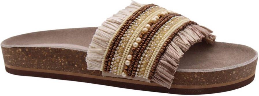 Lazamani Florita Dames Slippers Biscuit