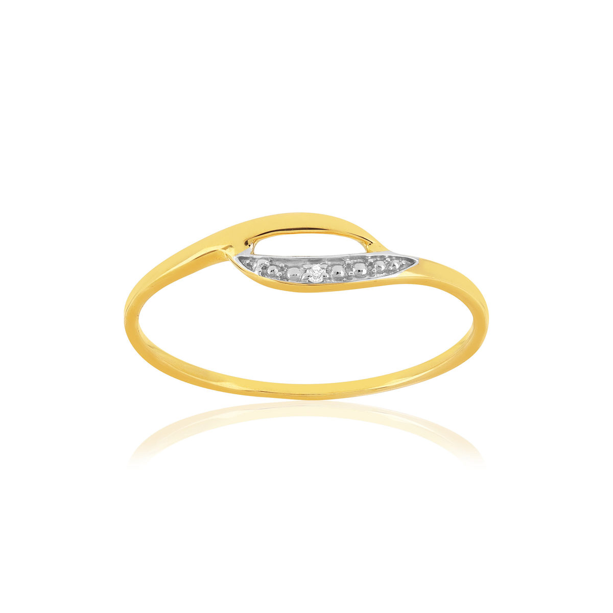 Bague or 375 2 tons diamant
