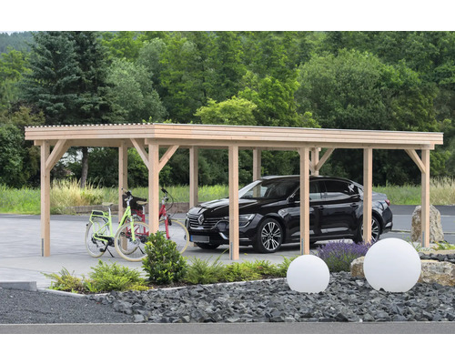 Enkele carport Douglasspar maat 2 338 x 762 cm naturel