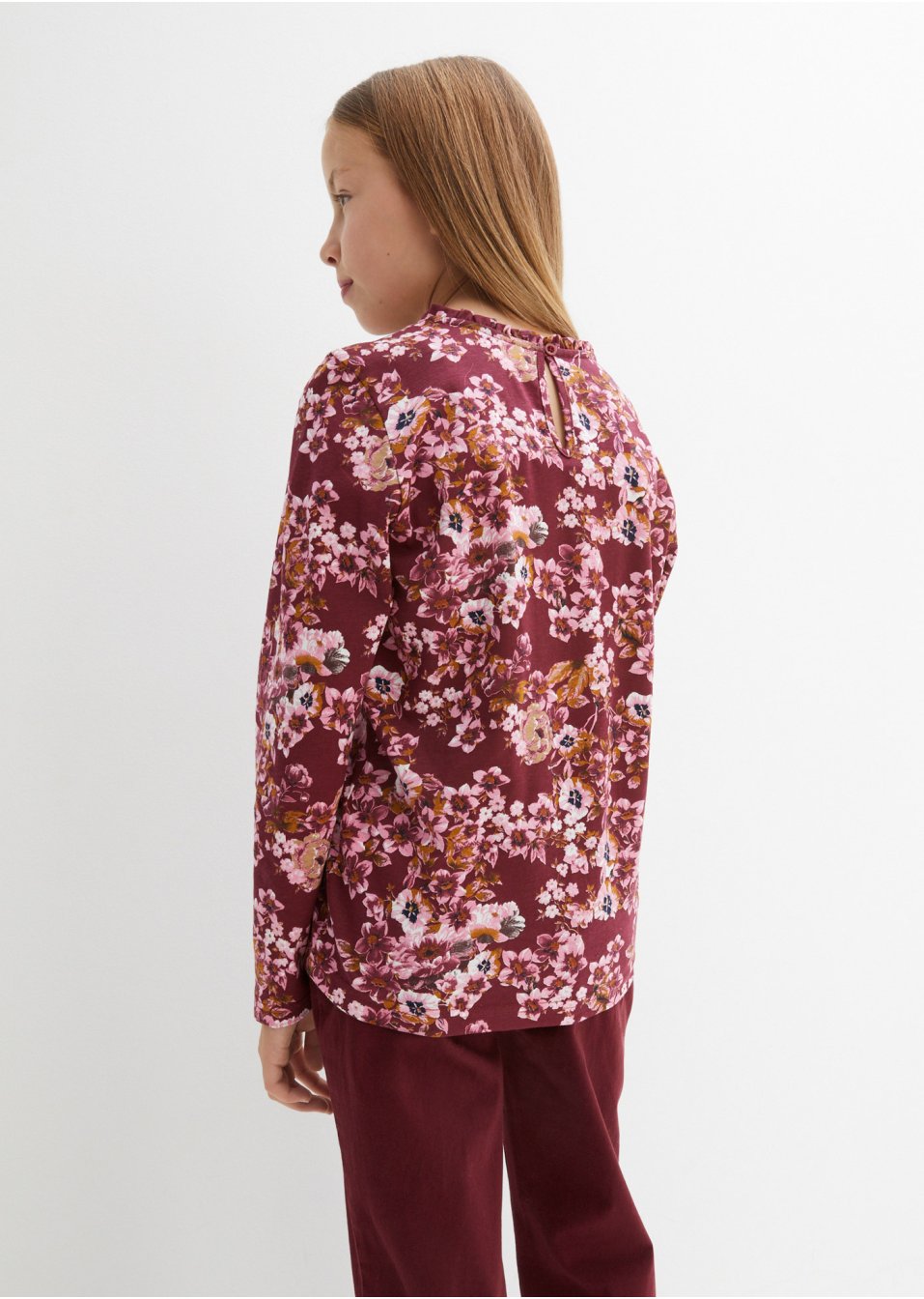 Lot de 2 T-shirts manches longues fille avec imprimé floral