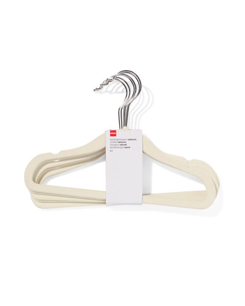 6 petits cintres en velours blanc