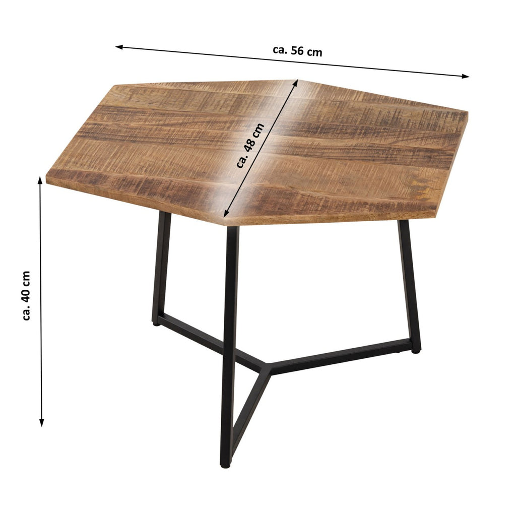 Svj table basse salontafel - 48x56x40 cm - métal - noir