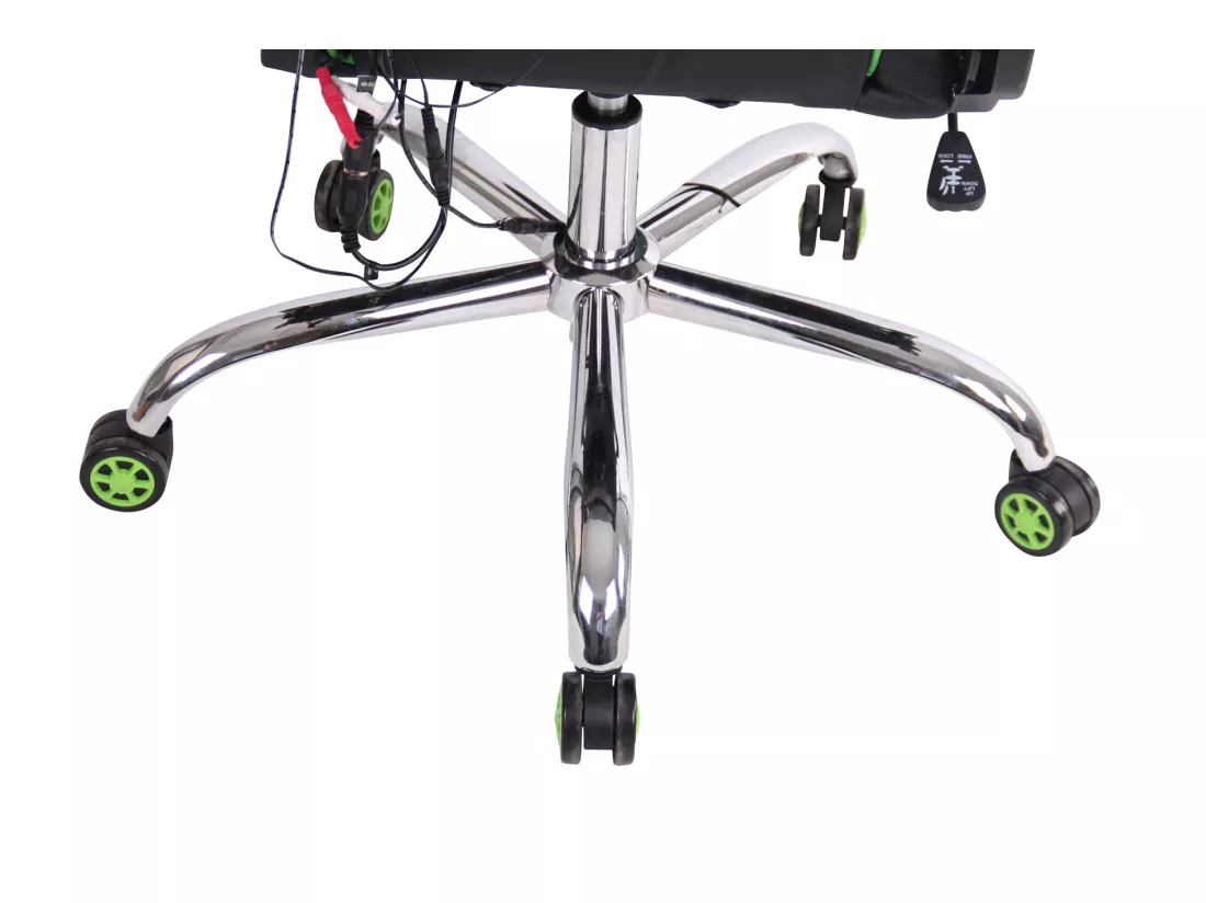Chaise de bureau - Similicuir & Métal chromé - Noir / Vert - Limit XM