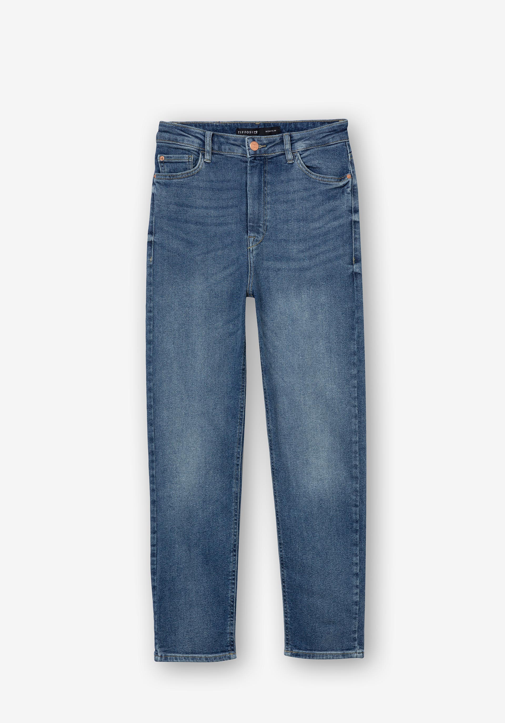 Jeans Mom Slim Fit Cintura Alta