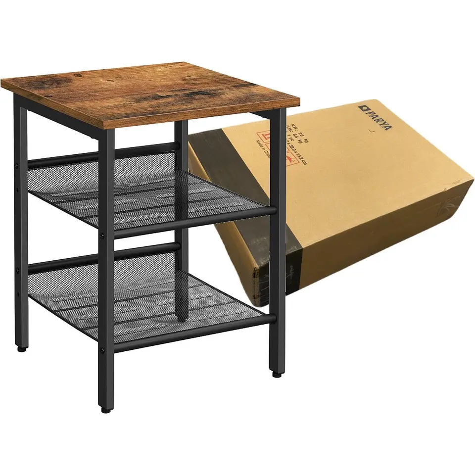 Dok Home - Bijzettafel - Hout&Metaal - 40x40cm - Bruin