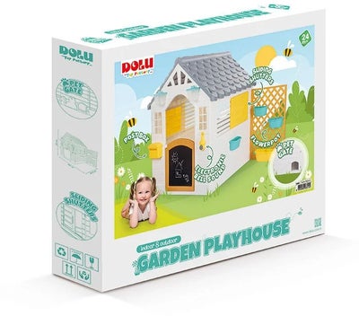 DOLU Garden Lekestue med Gjerde, Hvit