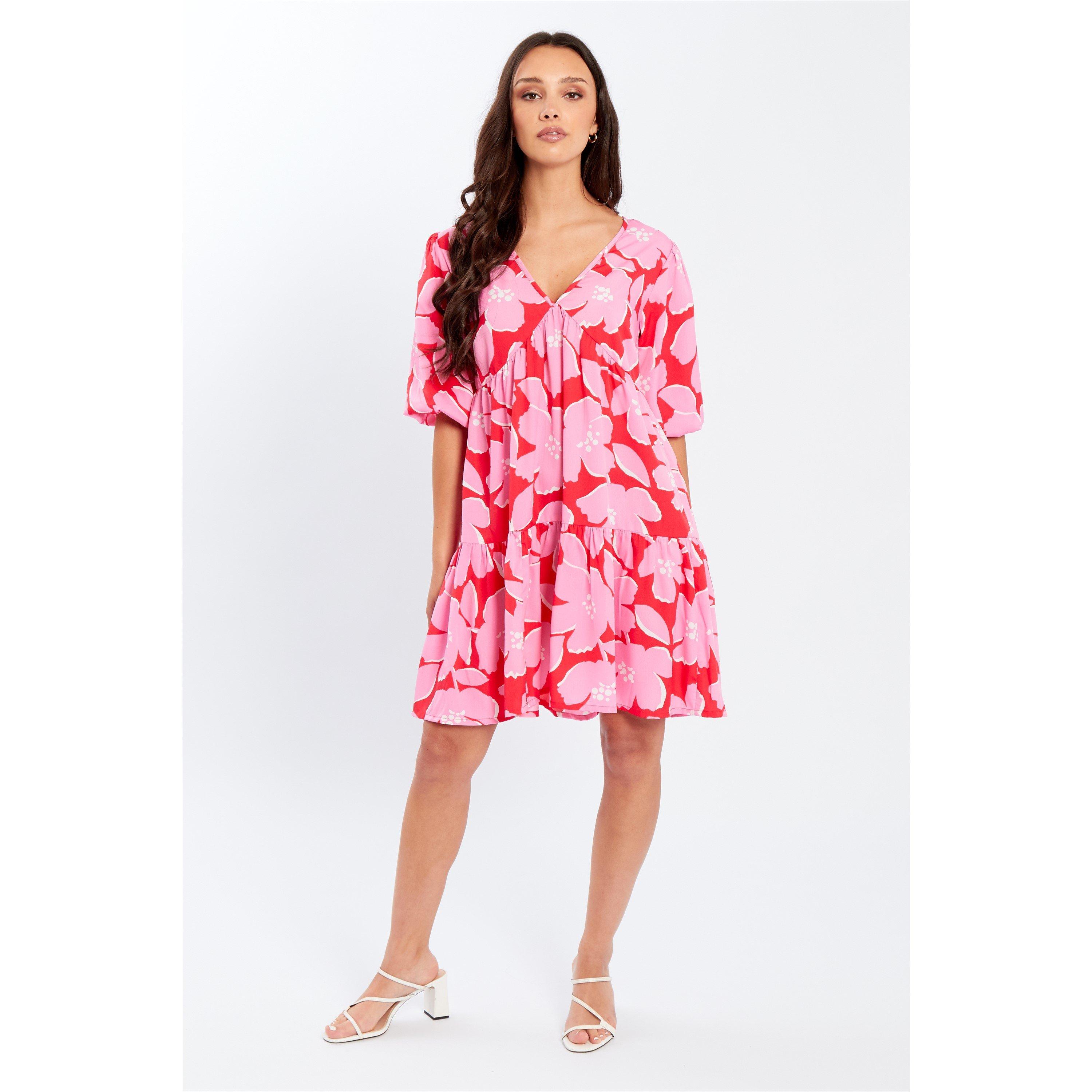 Be You V V Neck Smock Mini Dress