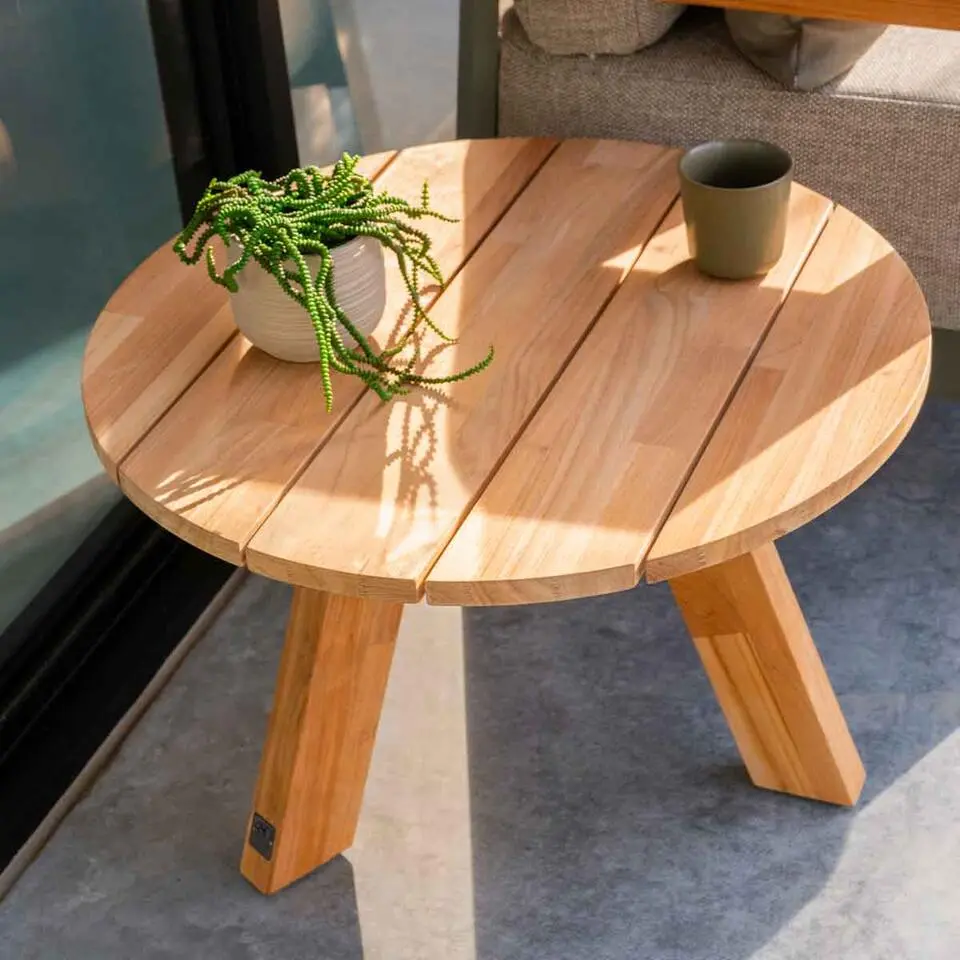 4 Seasons Outdoor Cosmic loungetafel Ø78 cm antractiet - teak