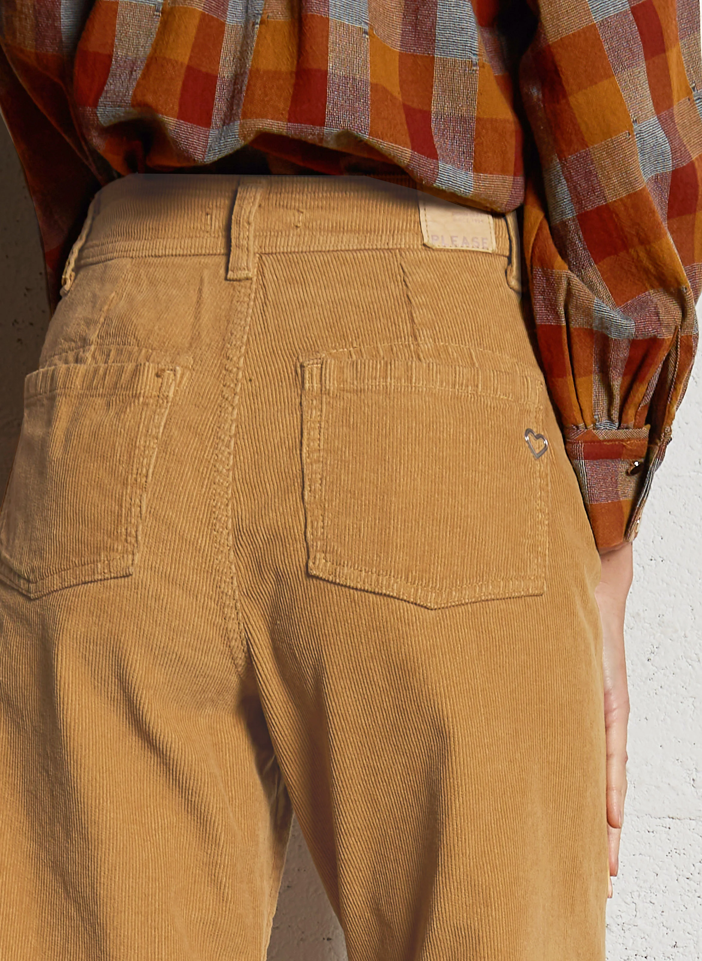 Pantalon flare en coton mélangé | Marron