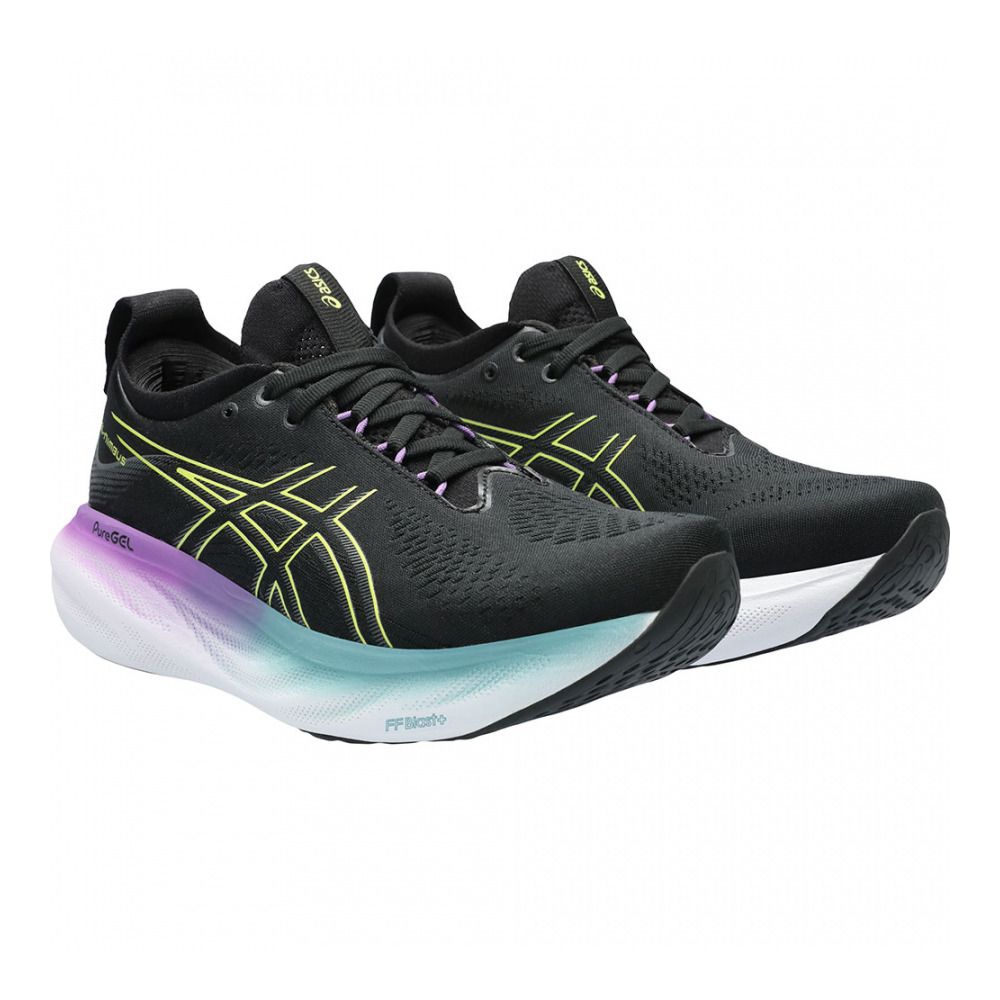 Asics GEL-NIMBUS 25 - Chaussures running Femme black/glow yellow