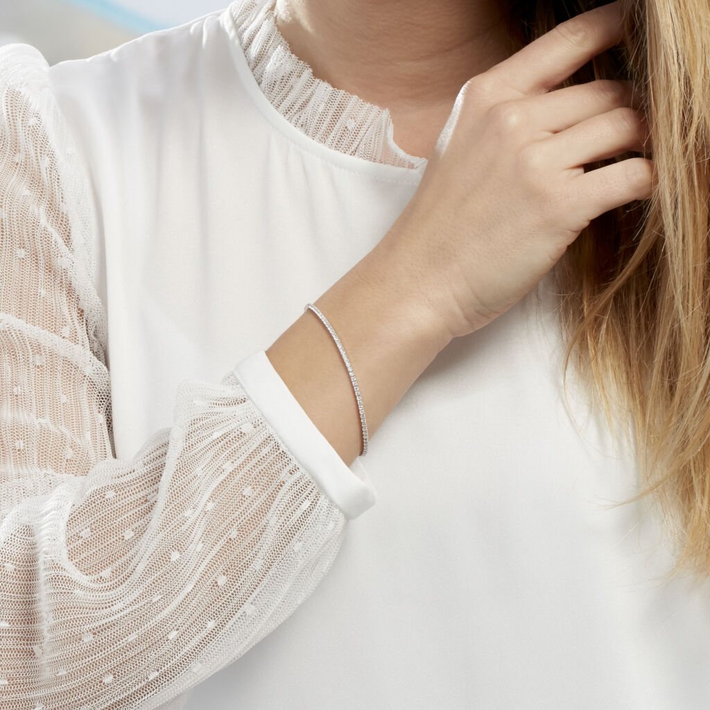 Bracelet Anthia Argent Blanc Oxyde De Zirconium