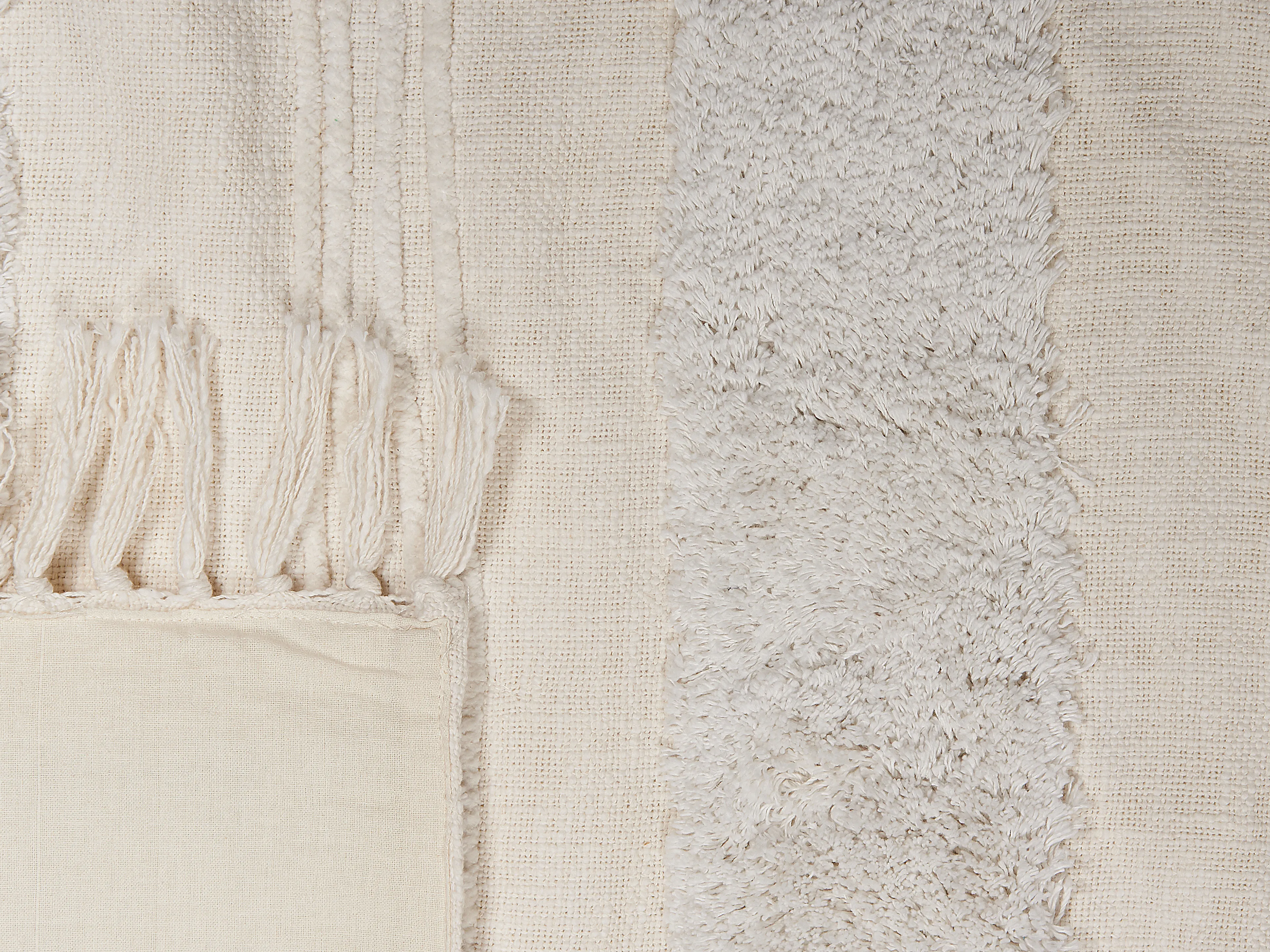 Plaid RAEBARELI Katoen 130 x 180 cm Lichtbeige