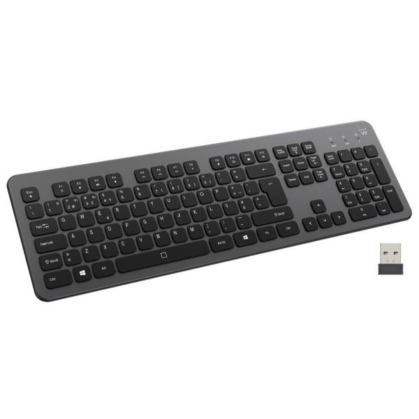 Teclado Ewent EW3297 Multi-Device Wireless/Bluetooth Iluminado Preto (PT)